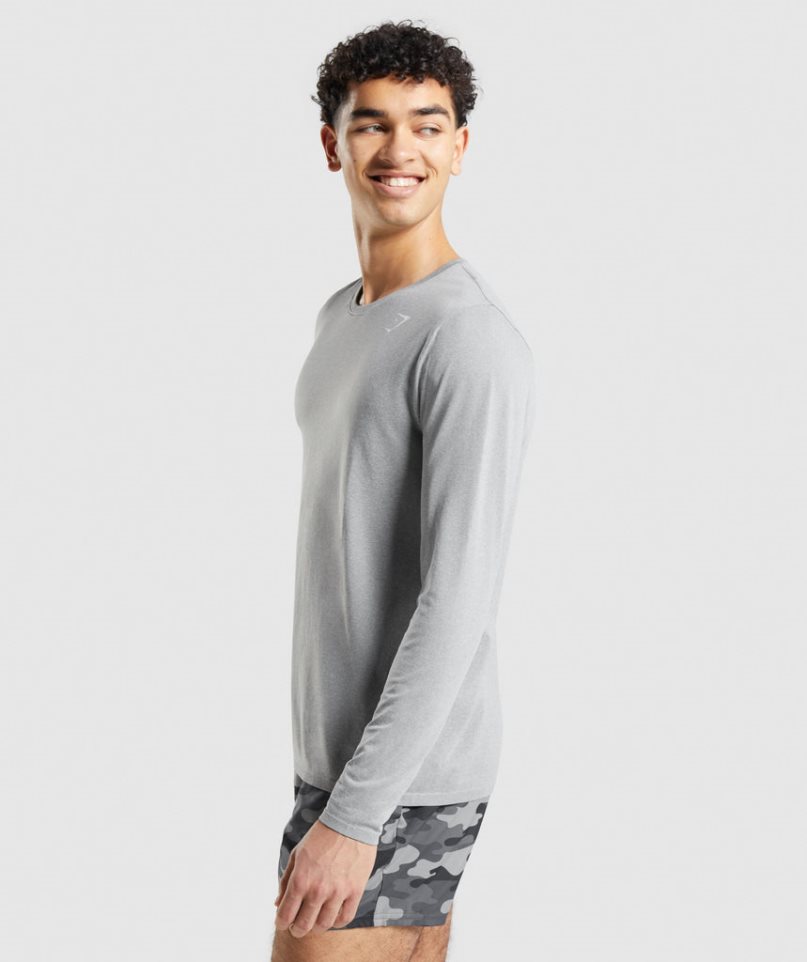 Gymshark Arrival Seamless Long Sleeve T-shirts Herren Grau | AT-38-OIKC