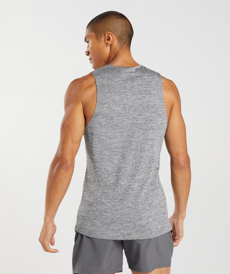 Gymshark Arrival Slim Marl Muskelshirt Herren Grau | AT-04-PLDY