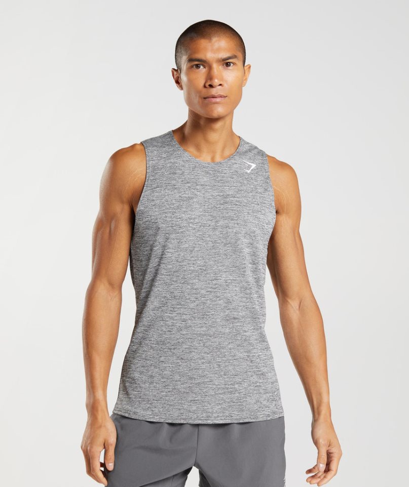 Gymshark Arrival Slim Marl Muskelshirt Herren Grau | AT-04-PLDY