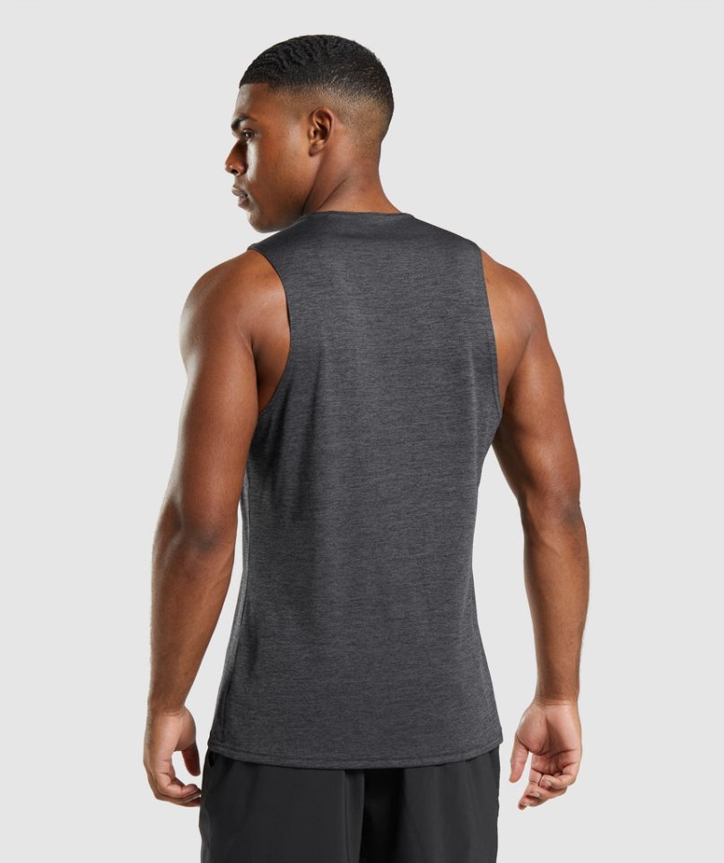 Gymshark Arrival Slim Marl Muskelshirt Herren Schwarz | AT-45-KZUE