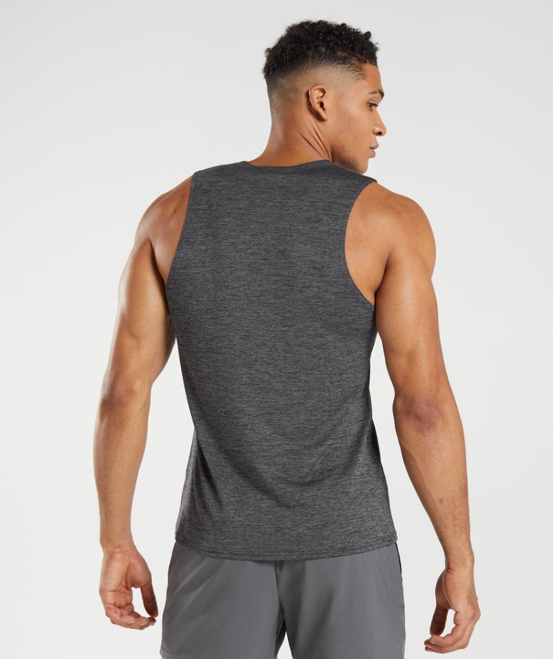 Gymshark Arrival Slim Marl Muskelshirt Herren Schwarz | AT-46-VAQC