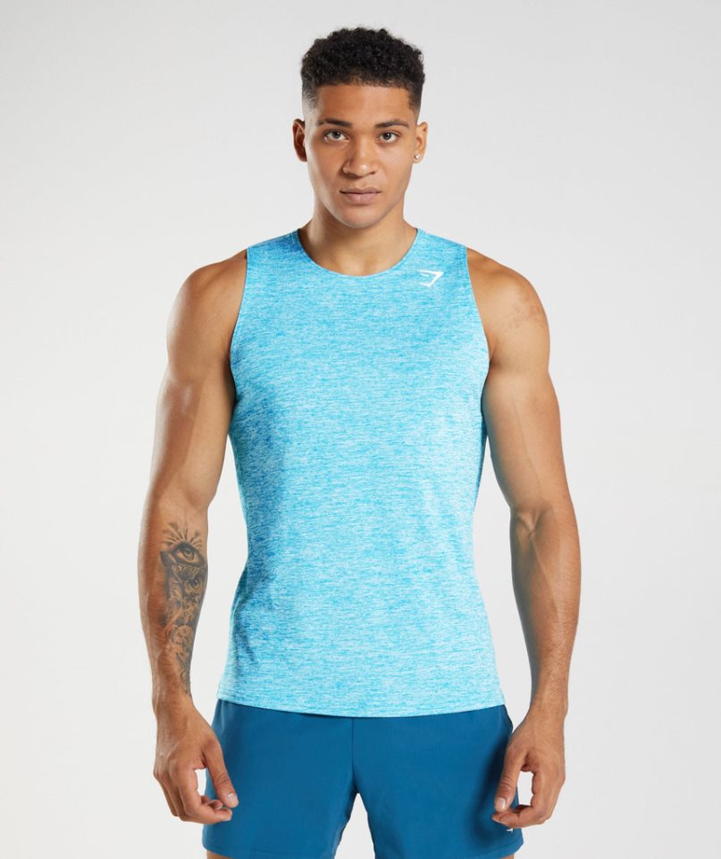 Gymshark Arrival Slim Marl Muskelshirt Herren Türkis | AT-49-HYIN