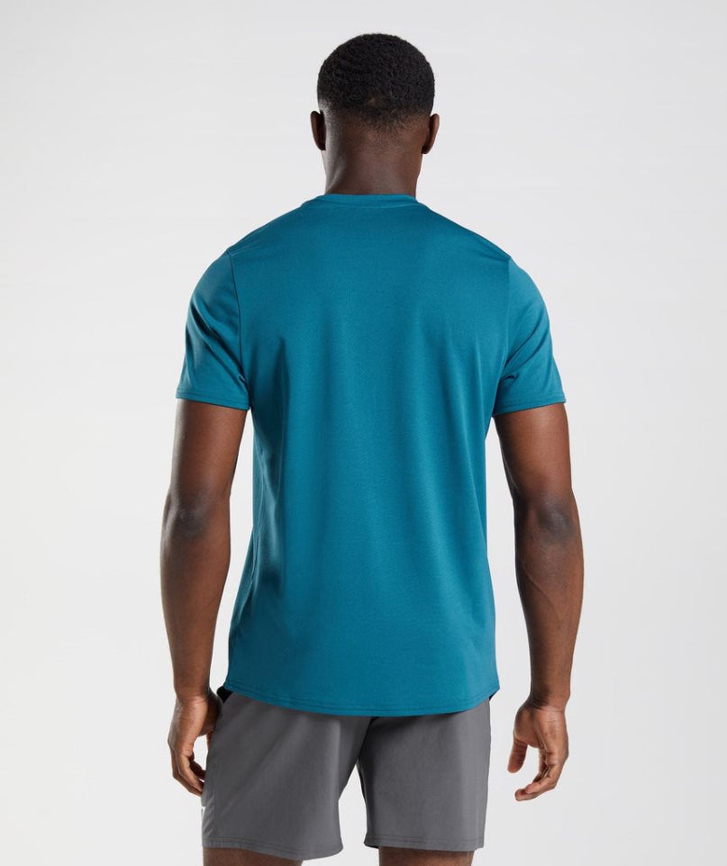 Gymshark Arrival T-shirts Herren Blau | AT-02-AIBM