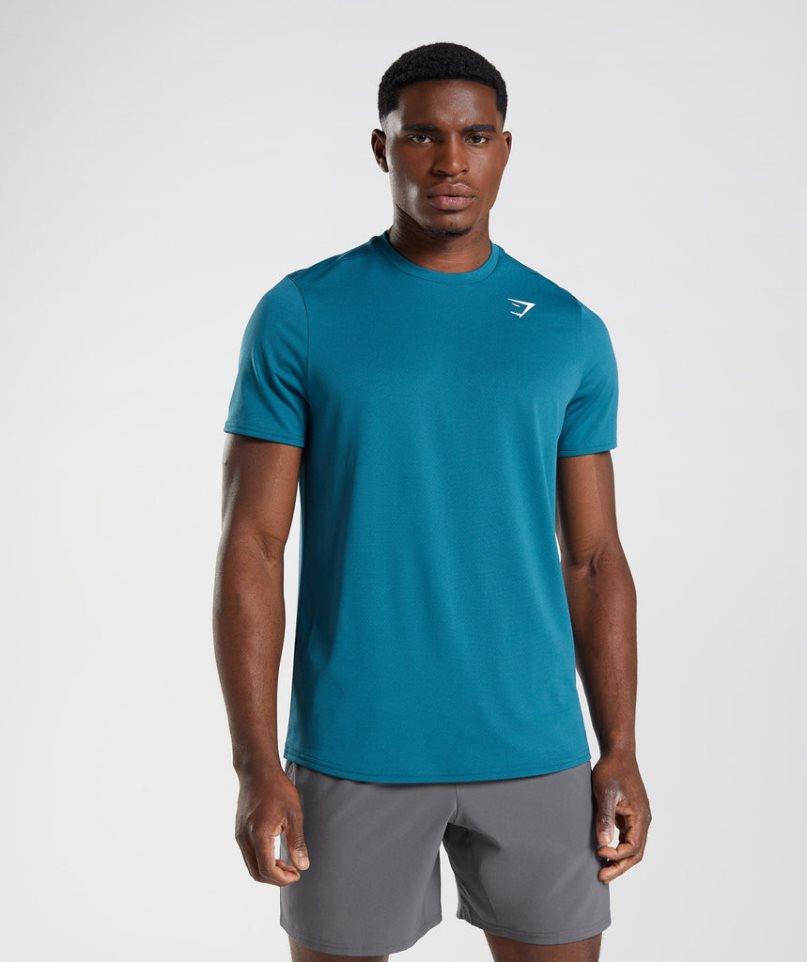 Gymshark Arrival T-shirts Herren Blau | AT-02-AIBM