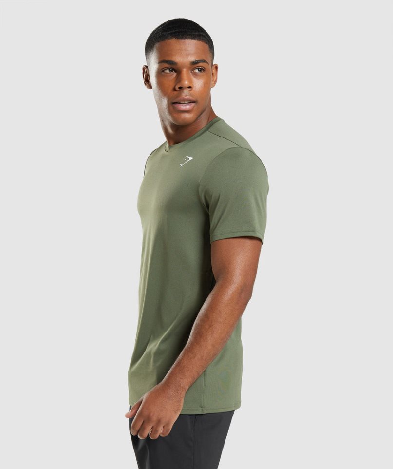 Gymshark Arrival T-shirts Herren Olivgrün | AT-32-ECOY