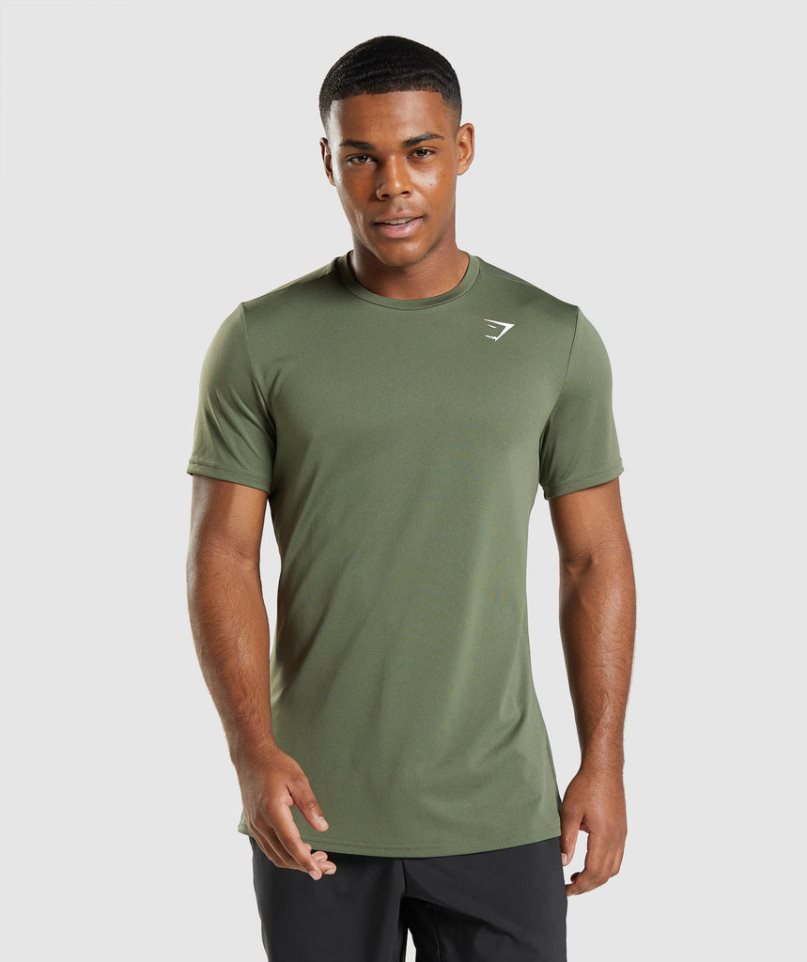 Gymshark Arrival T-shirts Herren Olivgrün | AT-32-ECOY