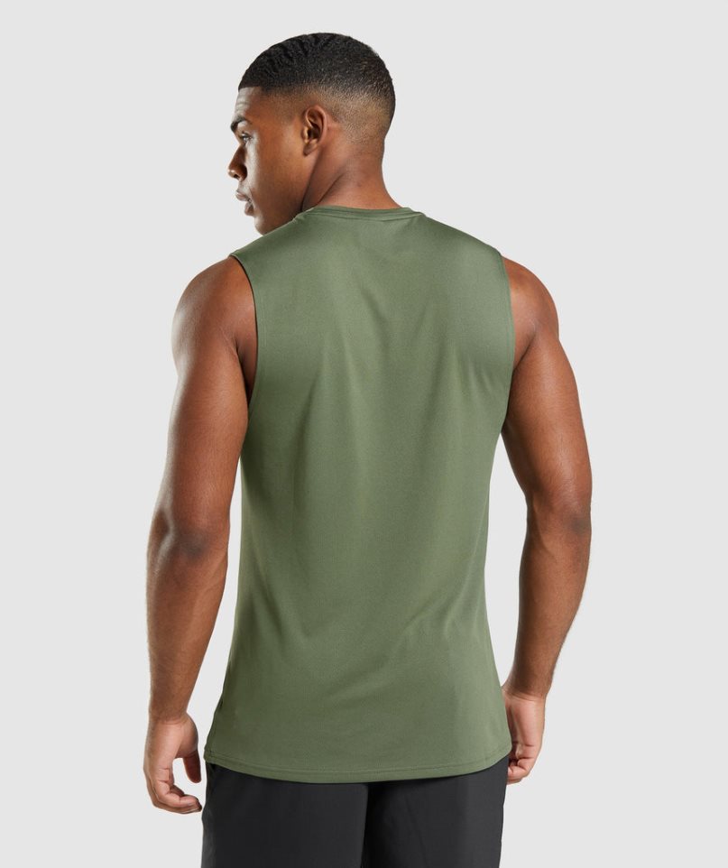 Gymshark Arrival Ärmellose Muskelshirt Herren Olivgrün | AT-53-SQZO