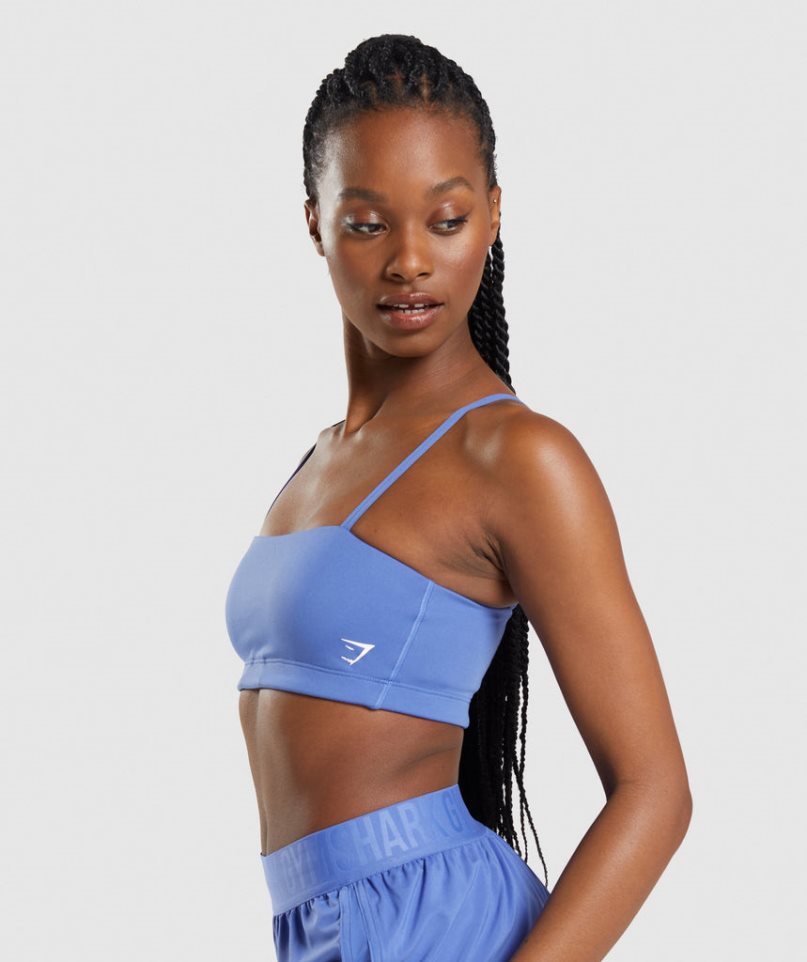 Gymshark Bandeau Sport Bh Damen Blau | AT-10-ZPFT