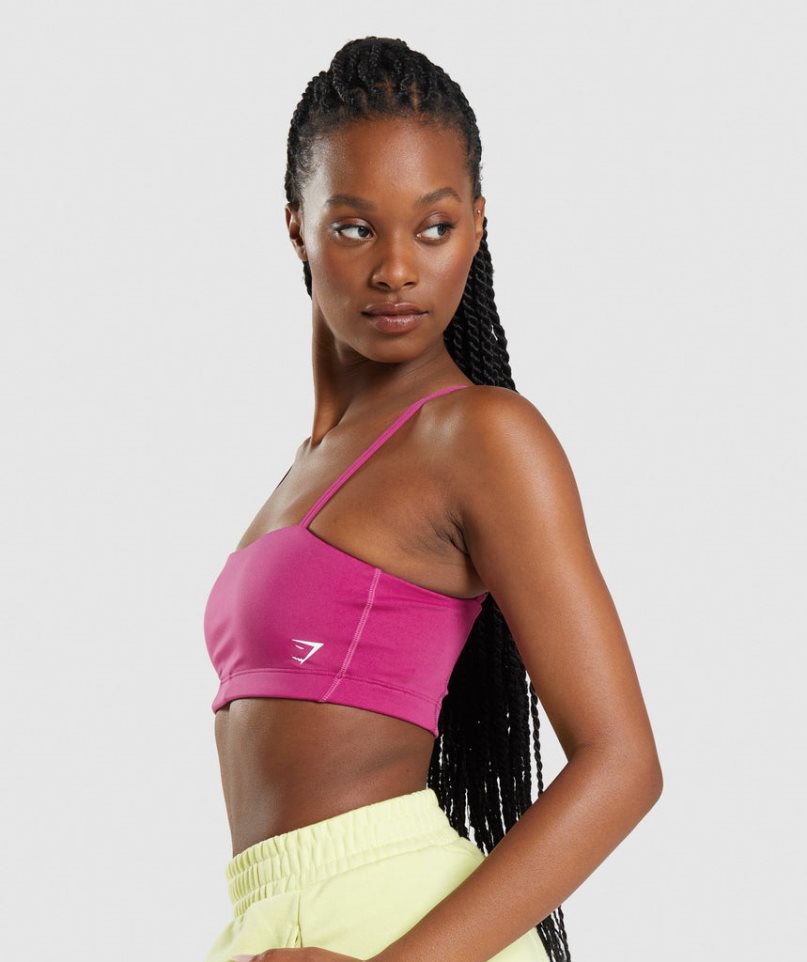 Gymshark Bandeau Sport Bh Damen Rosa | AT-30-SMPW