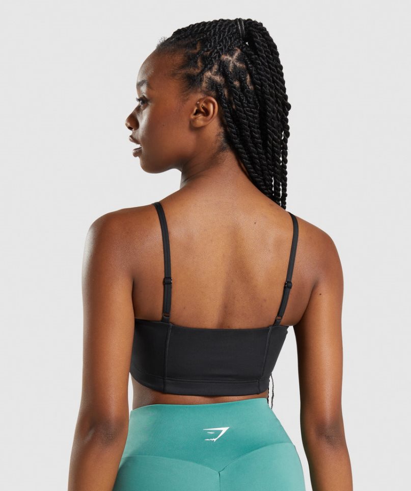 Gymshark Bandeau Sport Bh Damen Schwarz | AT-78-WMHB