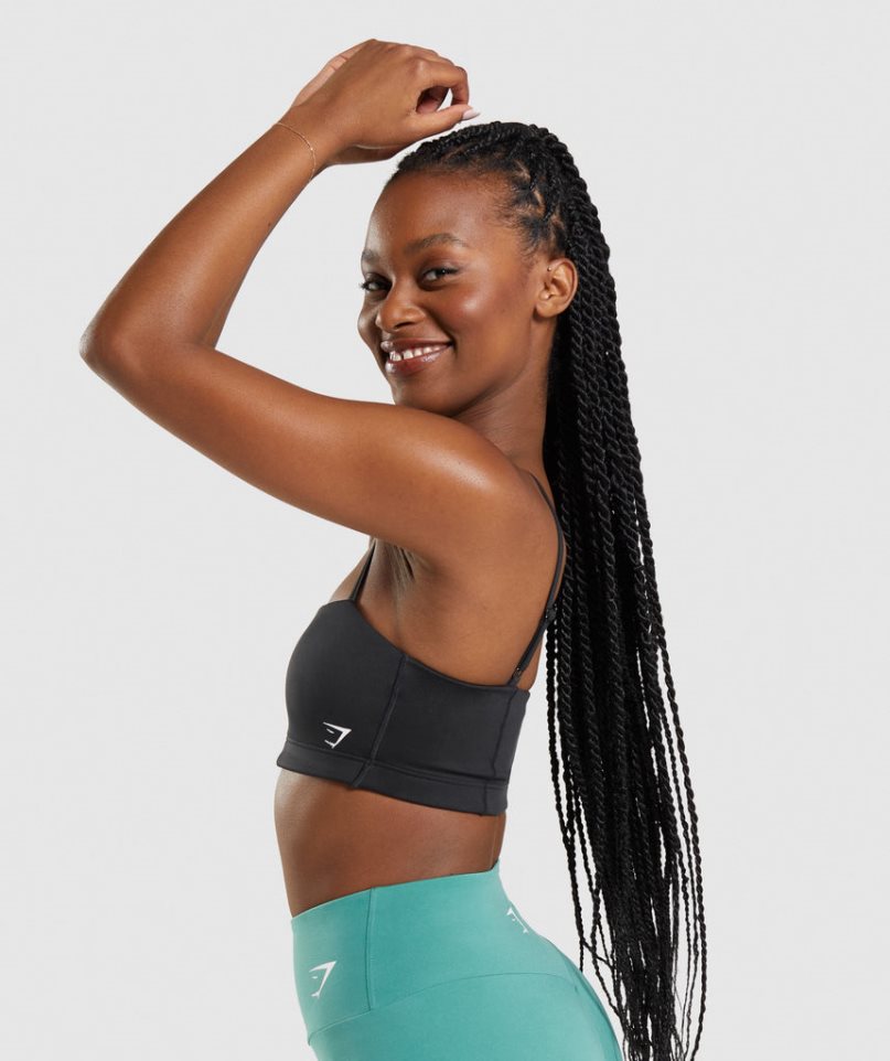 Gymshark Bandeau Sport Bh Damen Schwarz | AT-78-WMHB