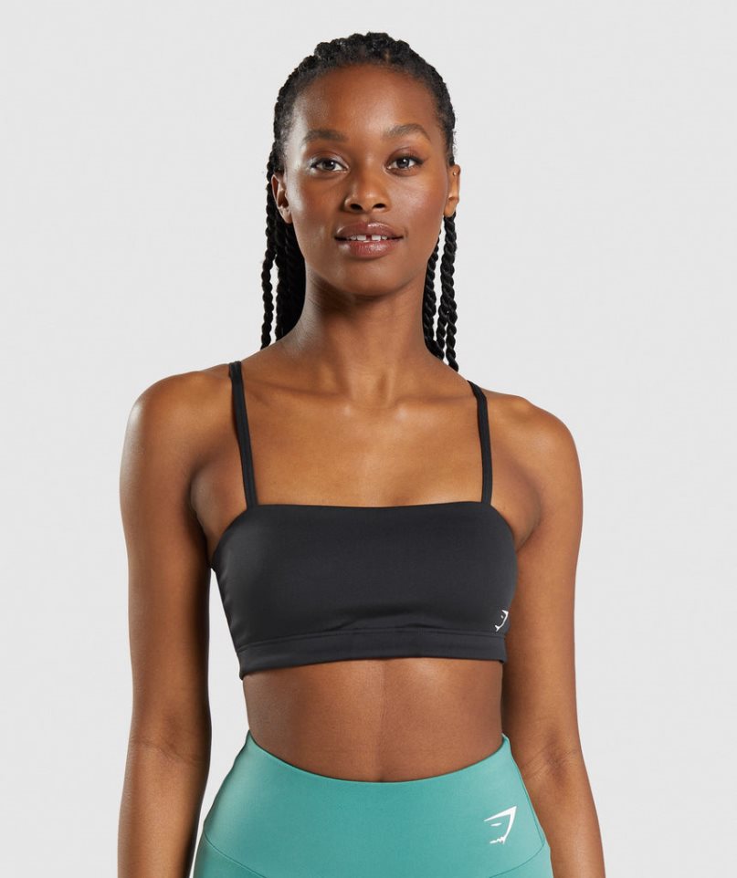 Gymshark Bandeau Sport Bh Damen Schwarz | AT-78-WMHB