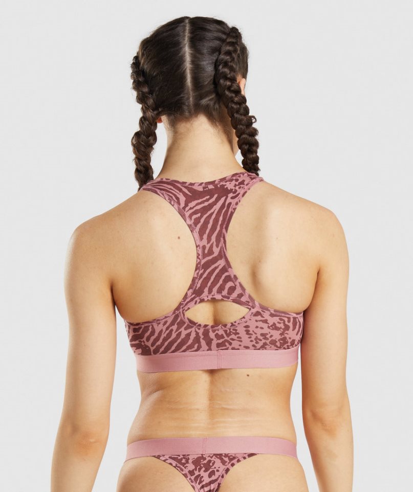 Gymshark Baumwoll Bralette Unterwäsche Damen Rosa | AT-43-EDGK