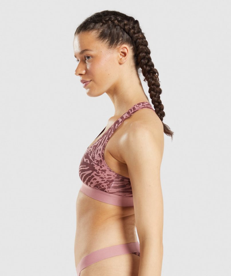 Gymshark Baumwoll Bralette Unterwäsche Damen Rosa | AT-43-EDGK