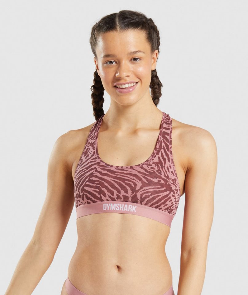 Gymshark Baumwoll Bralette Unterwäsche Damen Rosa | AT-43-EDGK