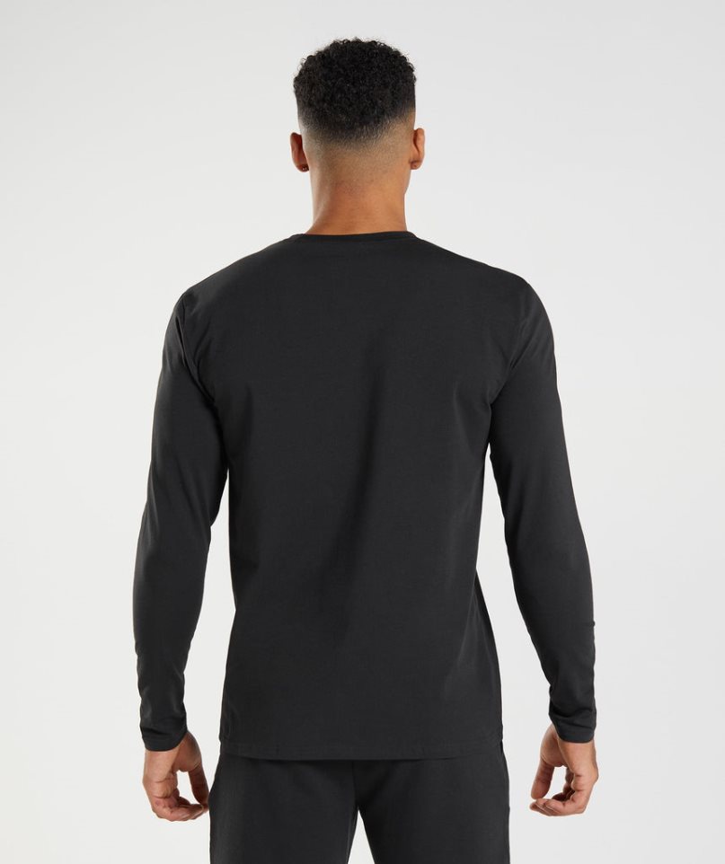 Gymshark Block Long Sleeve T-shirts Herren Schwarz | AT-07-KVOR