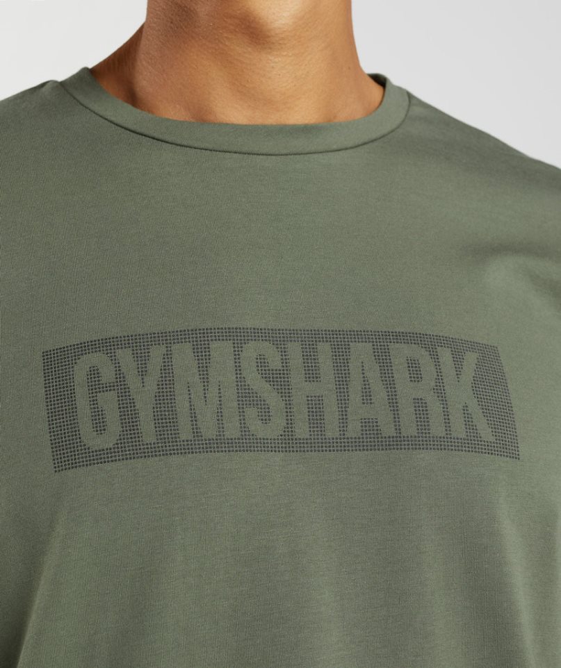 Gymshark Block Long Sleeve T-shirts Herren Olivgrün | AT-42-BKRP