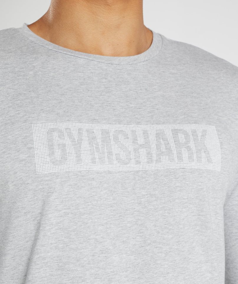 Gymshark Block Long Sleeve T-shirts Herren Hellgrau | AT-43-REMJ