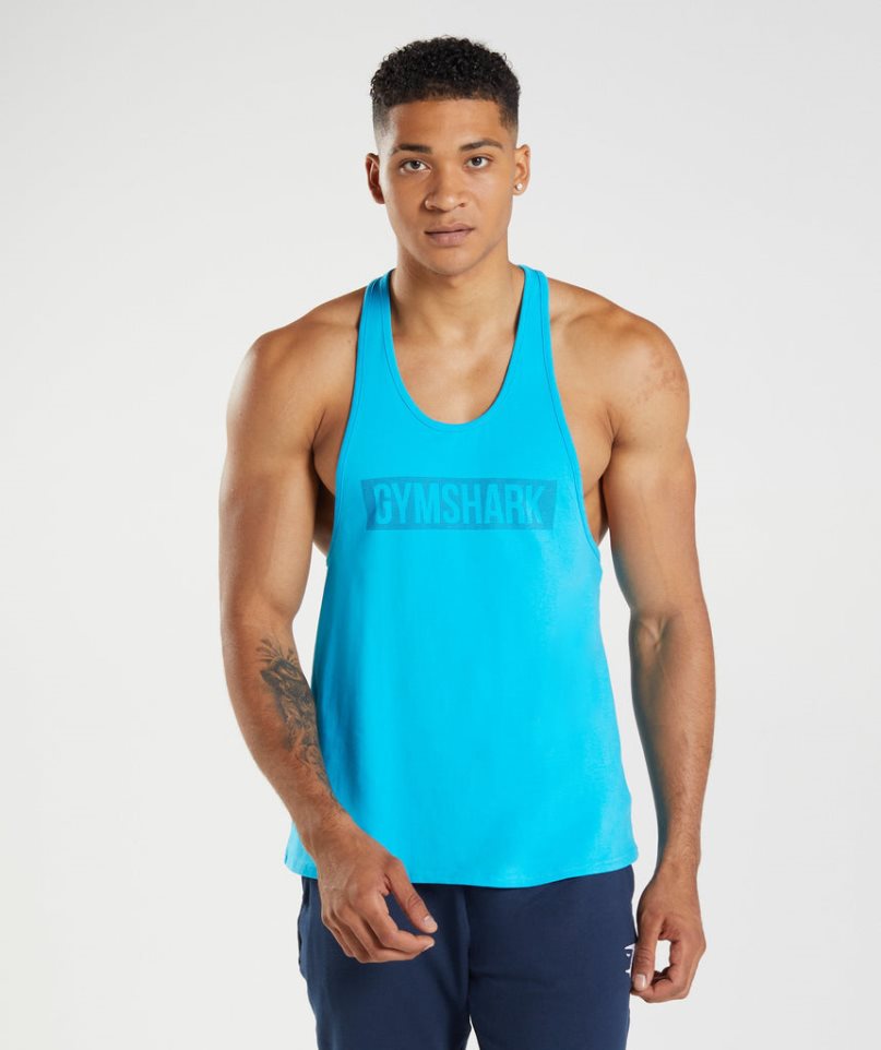 Gymshark Block Stringer Muskelshirt Herren Türkis | AT-09-WOPX