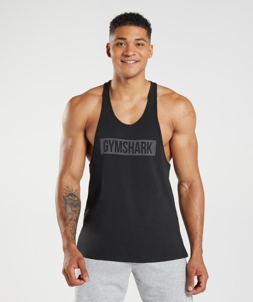 Gymshark Block Stringer Muskelshirt Herren Schwarz | AT-24-CYZE