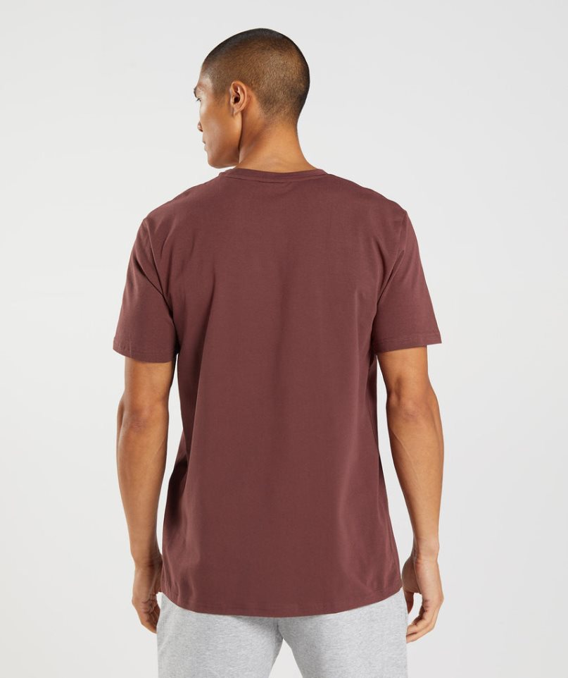 Gymshark Block T-shirts Herren Bordeaux | AT-97-IHZM