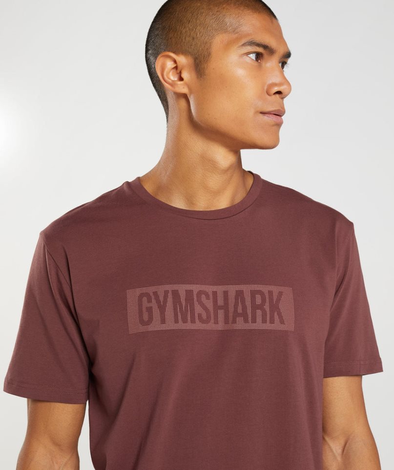 Gymshark Block T-shirts Herren Bordeaux | AT-97-IHZM