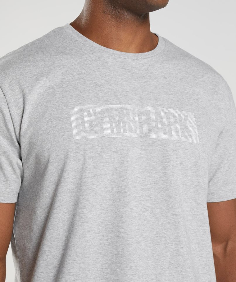 Gymshark Block T-shirts Herren Hellgrau | AT-89-MWES