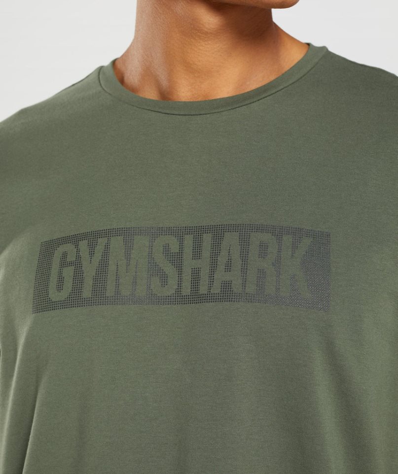 Gymshark Block T-shirts Herren Olivgrün | AT-30-NPRH