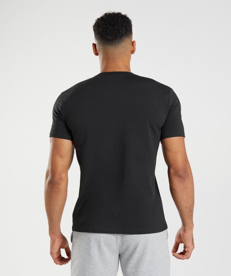 Gymshark Block T-shirts Herren Schwarz | AT-59-SAKQ