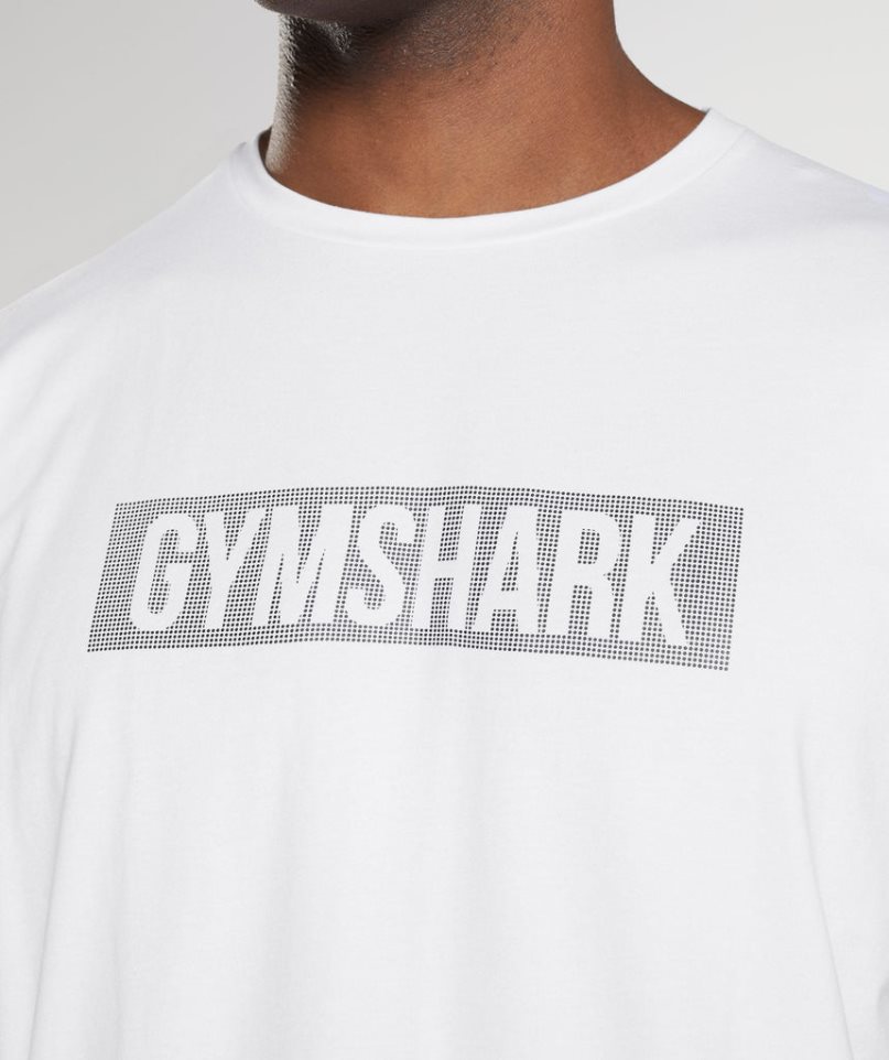 Gymshark Block T-shirts Herren Weiß | AT-98-ZMPN