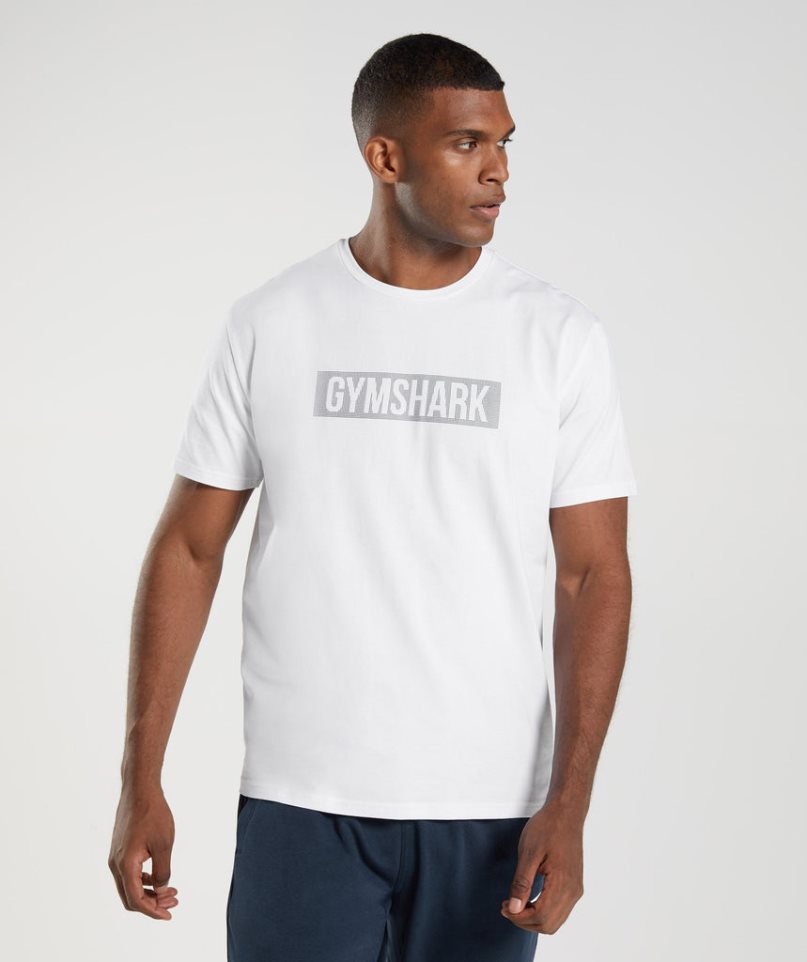 Gymshark Block T-shirts Herren Weiß | AT-98-ZMPN