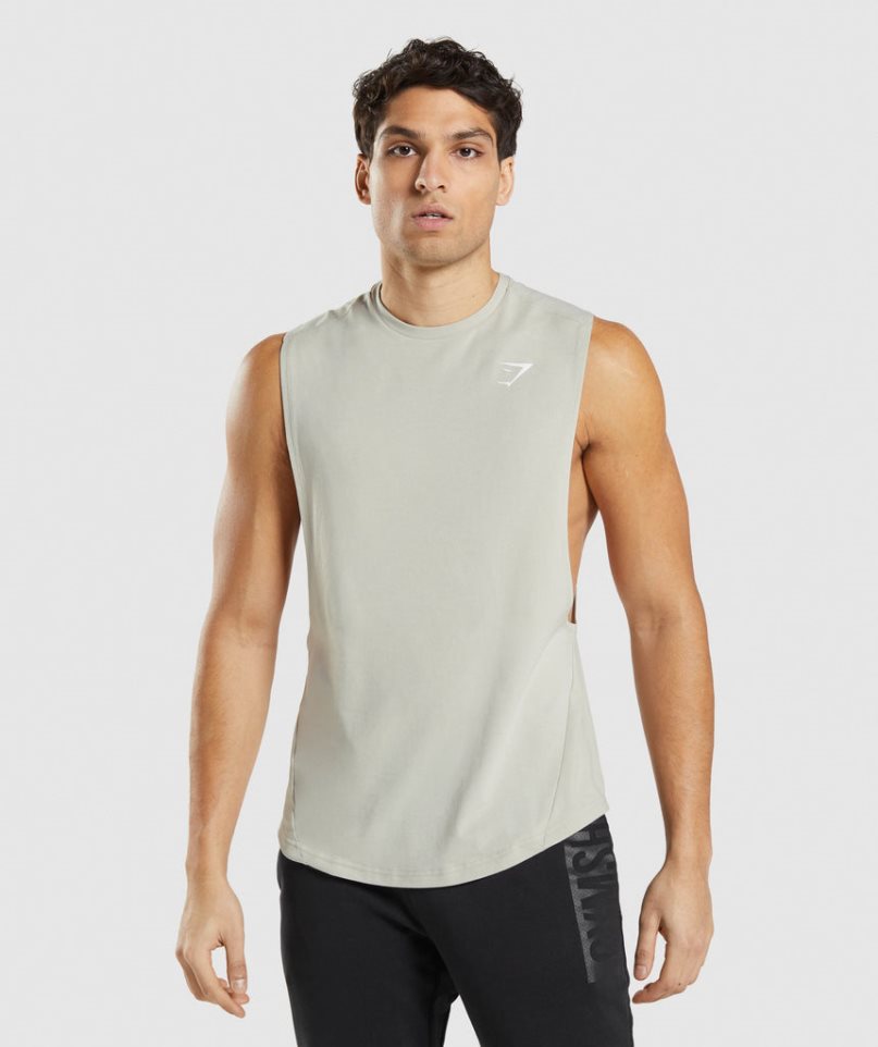 Gymshark Bold Drop Arm Muskelshirt Herren Beige | AT-10-JOAM