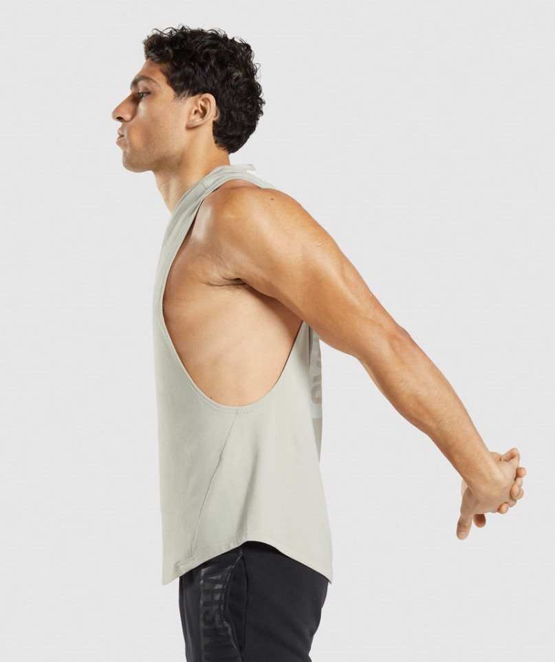 Gymshark Bold Drop Arm Muskelshirt Herren Beige | AT-10-JOAM