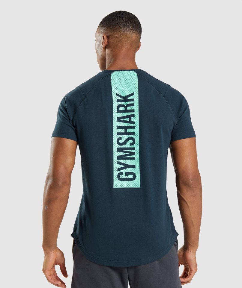 Gymshark Bold T-shirts Herren Navy | AT-13-SARI