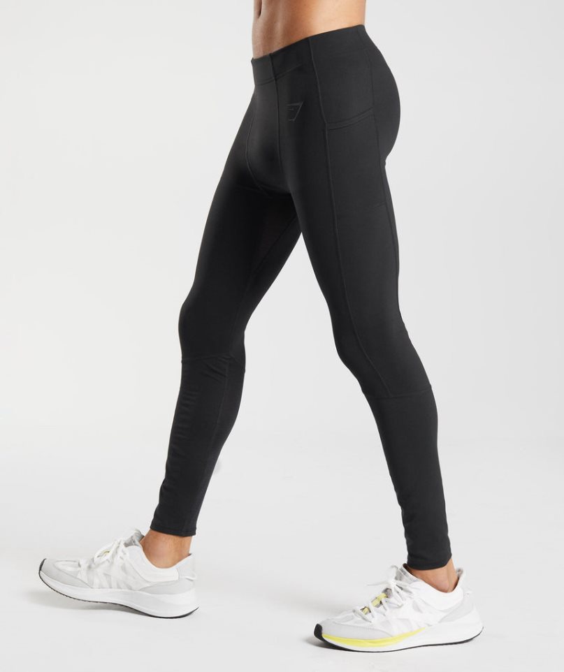 Gymshark Control Baselayer Leggings Herren Schwarz | AT-34-KLWG