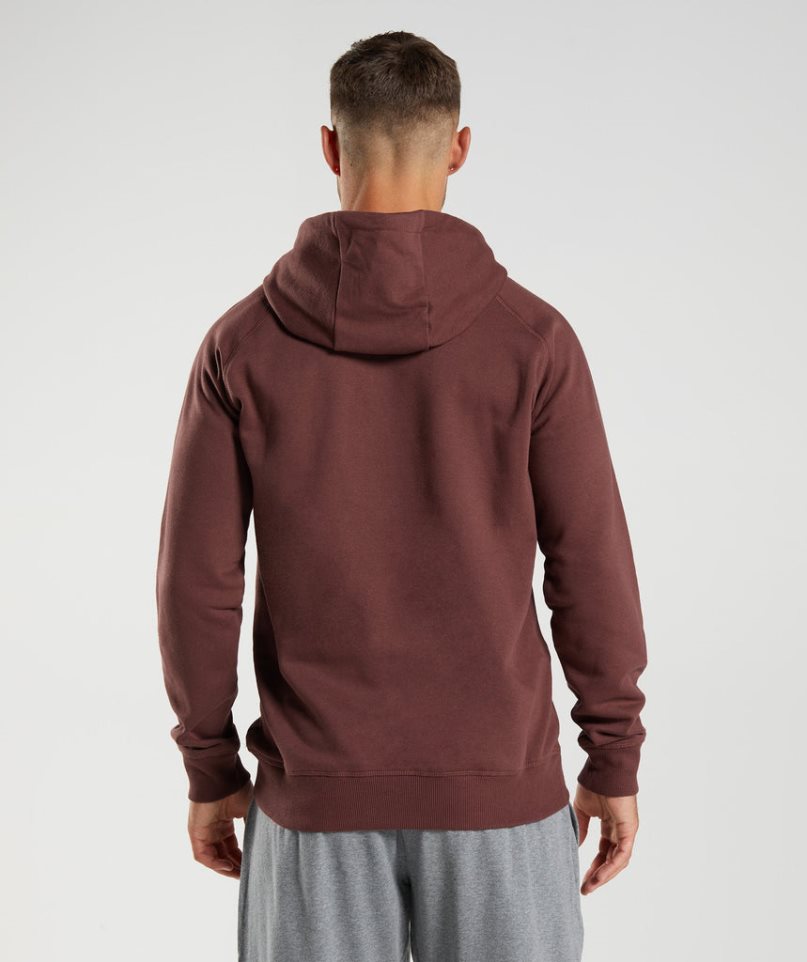 Gymshark Crest Hoodie Herren Braun | AT-08-AJVT