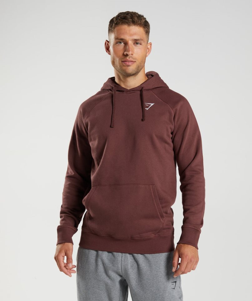 Gymshark Crest Hoodie Herren Braun | AT-08-AJVT