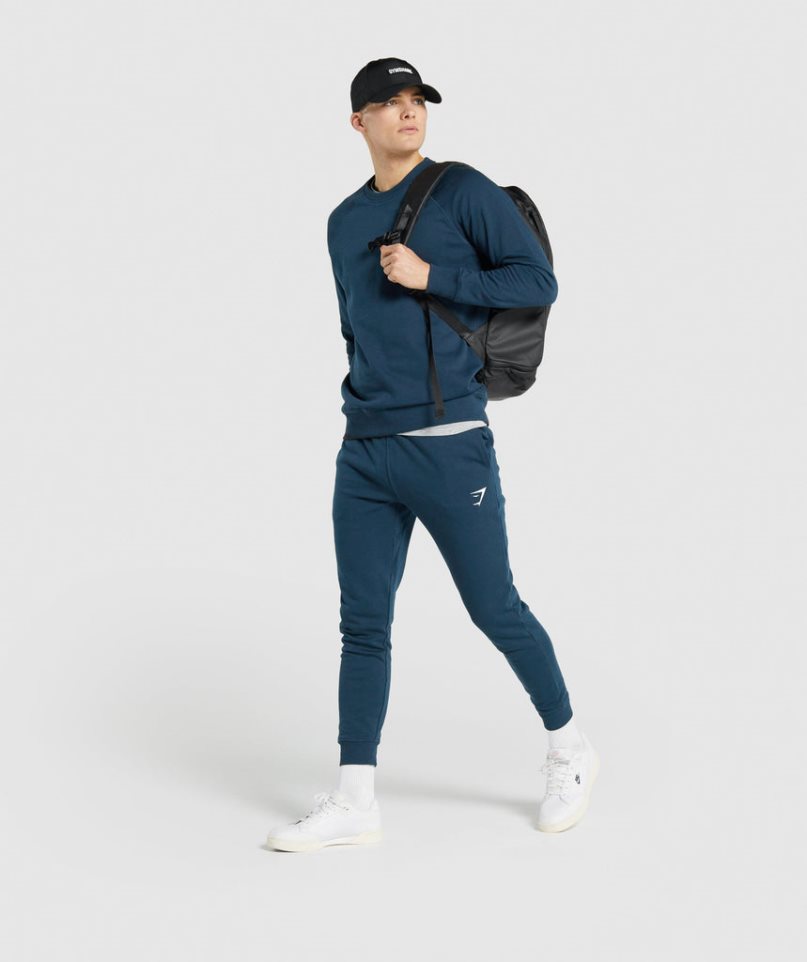 Gymshark Crest Jogginghose Herren Navy | AT-72-DMZW