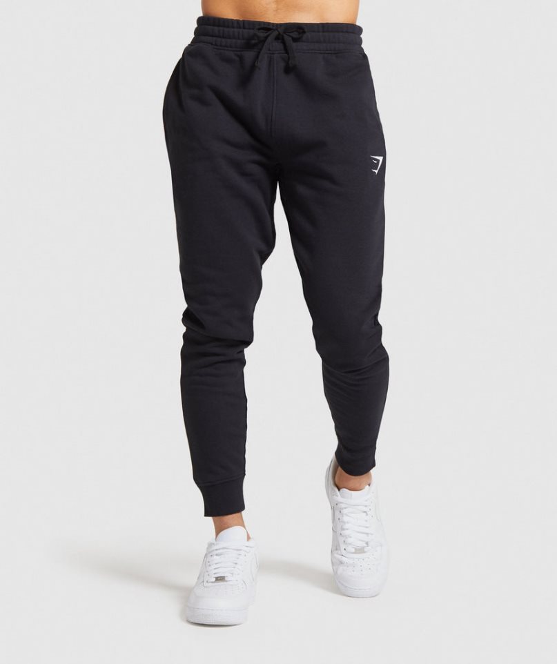 Gymshark Crest Jogginghose Herren Schwarz | AT-70-KZEF