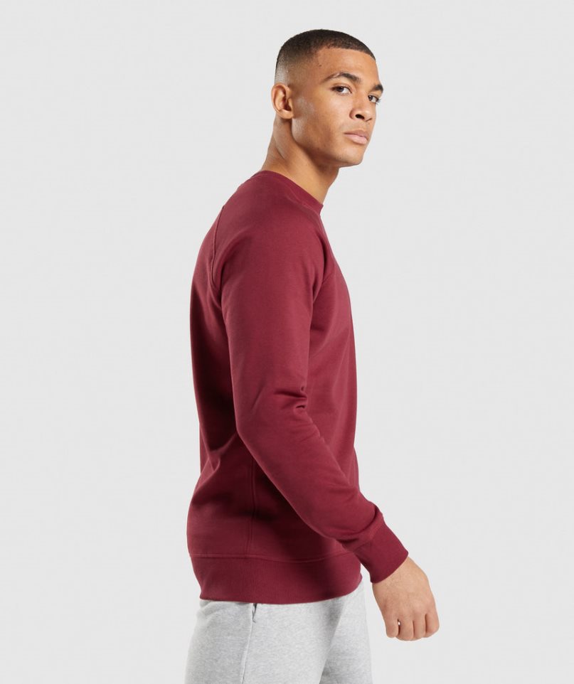 Gymshark Crest Sweatshirts Herren Bordeaux | AT-95-JGCL