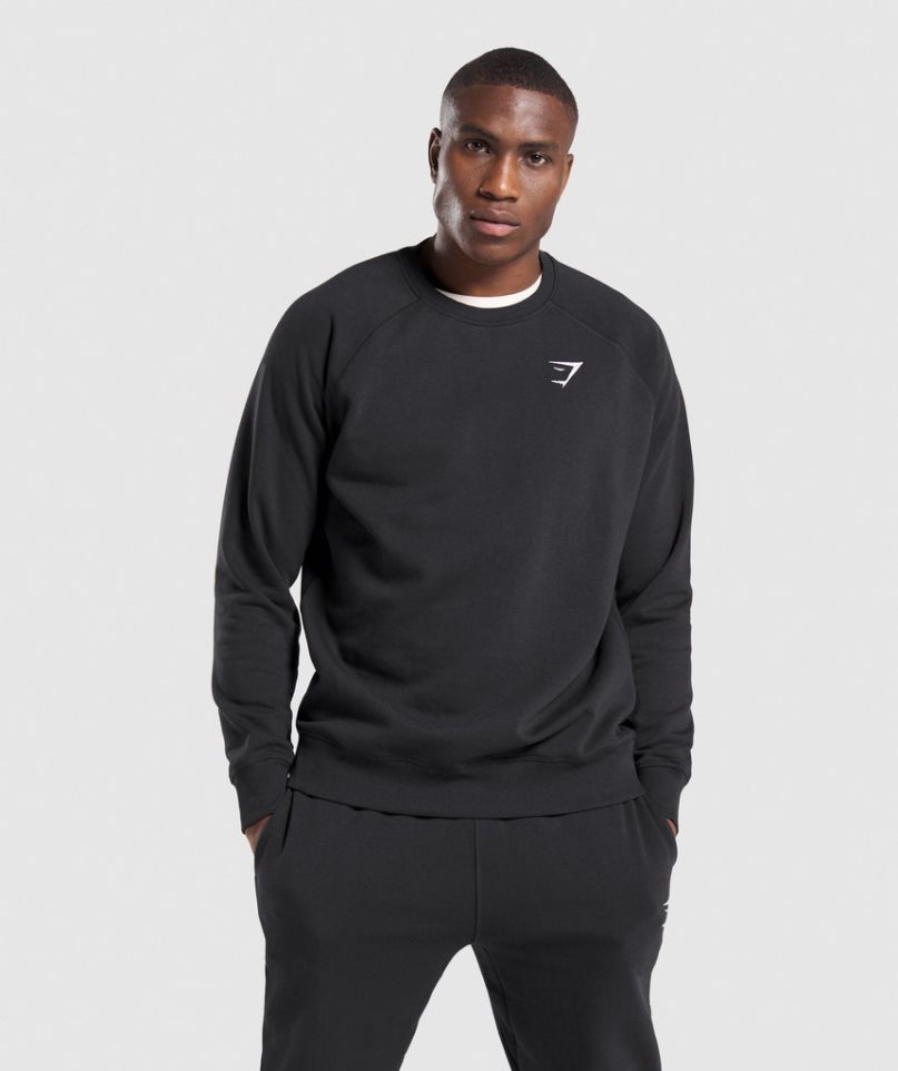 Gymshark Crest Sweatshirts Herren Schwarz | AT-75-FNMU