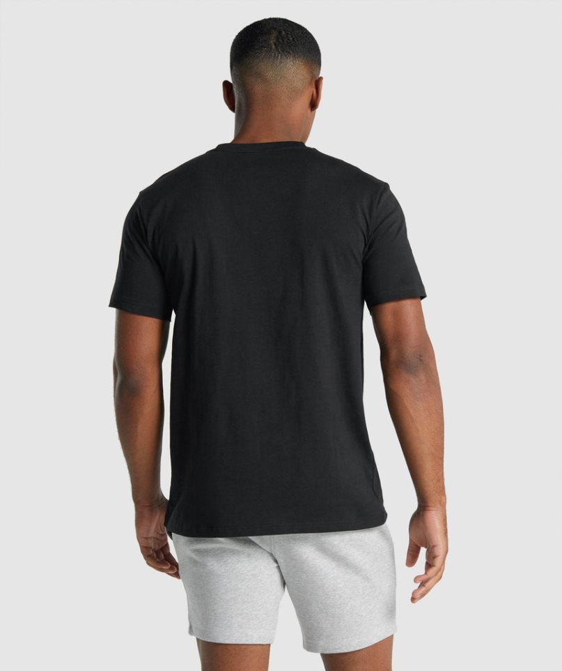 Gymshark Crest T-shirts Herren Schwarz | AT-03-ZTBS