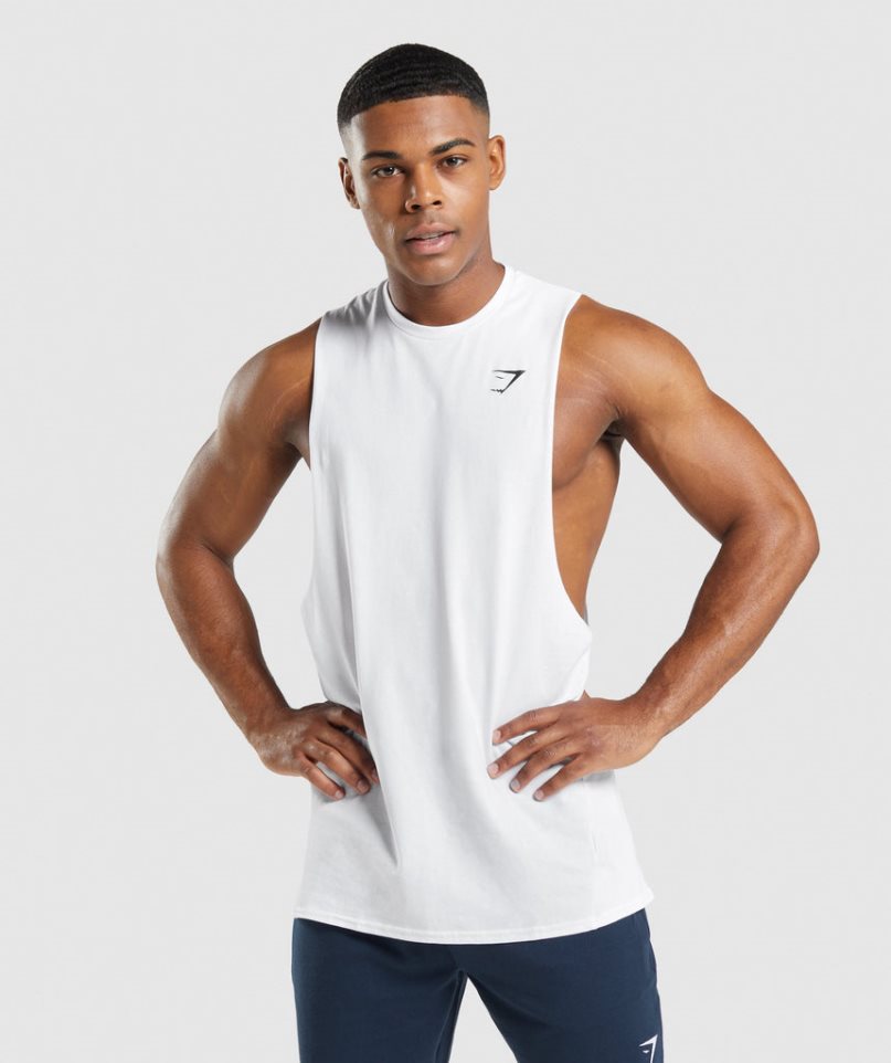 Gymshark Critical 2.0 Drop Arm Muskelshirt Herren Weiß | AT-59-YDWX