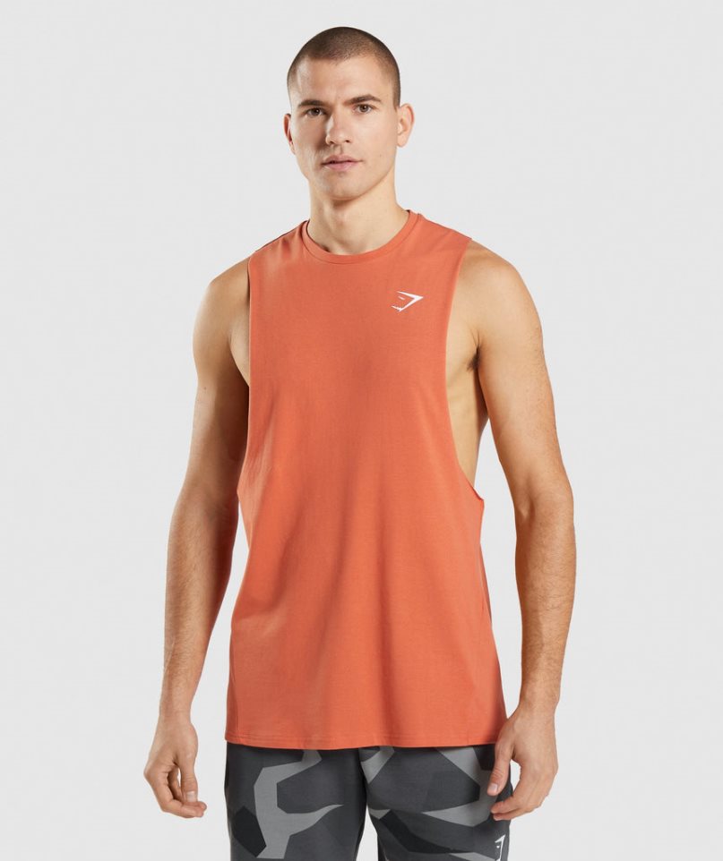 Gymshark Critical Drop Arm Muskelshirt Herren Orange | AT-09-OFKS