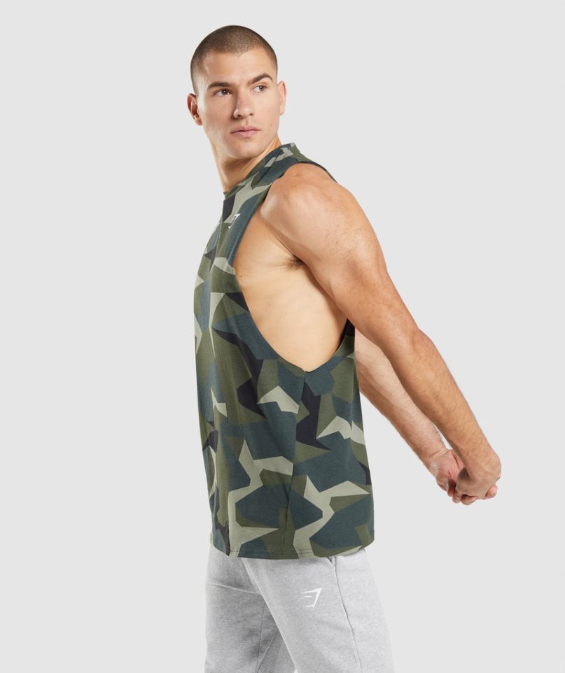 Gymshark Critical Drop Arm Muskelshirt Herren Camouflage | AT-48-SHEO