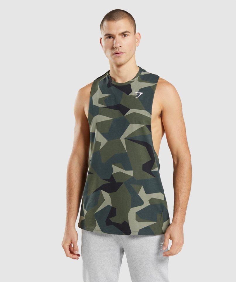 Gymshark Critical Drop Arm Muskelshirt Herren Camouflage | AT-48-SHEO