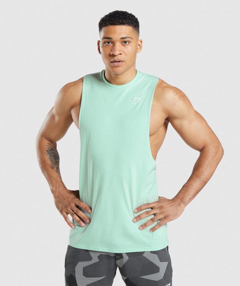 Gymshark Critical Drop Arm Muskelshirt Herren Mintfarben | AT-95-VTKZ