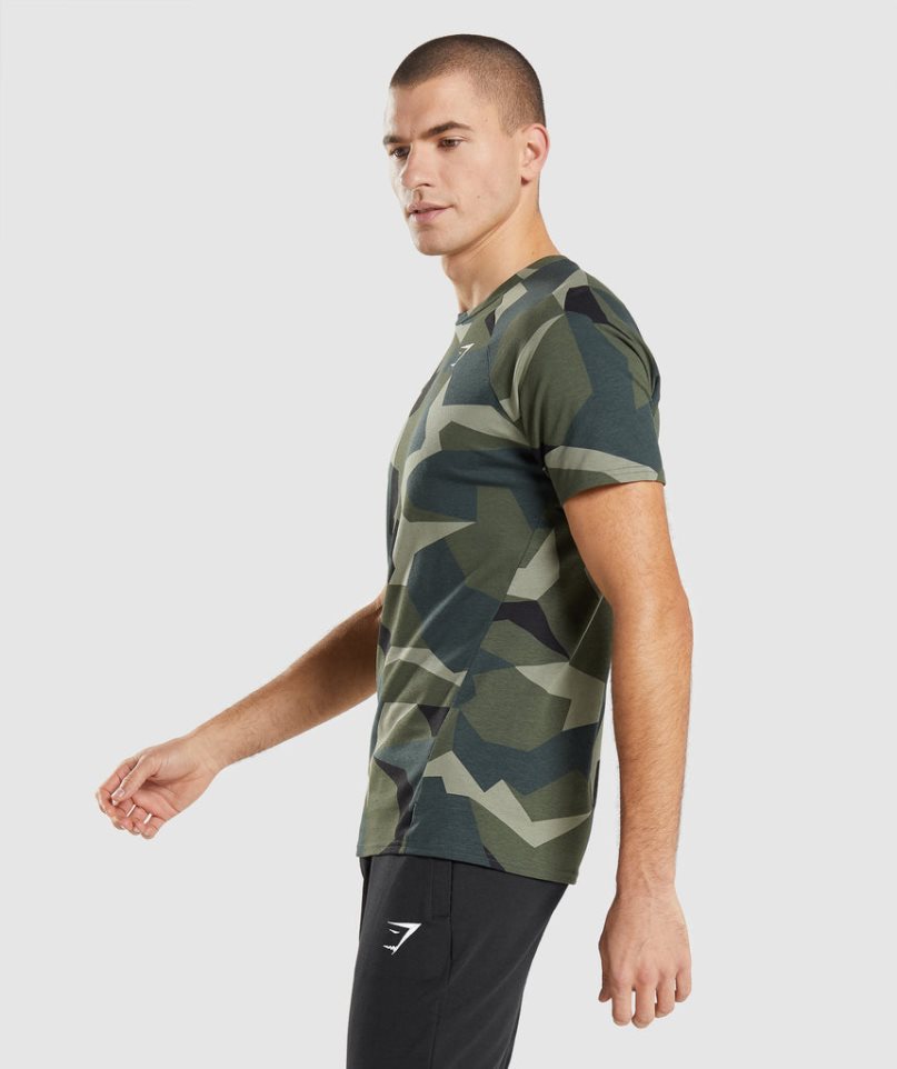 Gymshark Critical T-shirts Herren Camouflage | AT-87-PBML