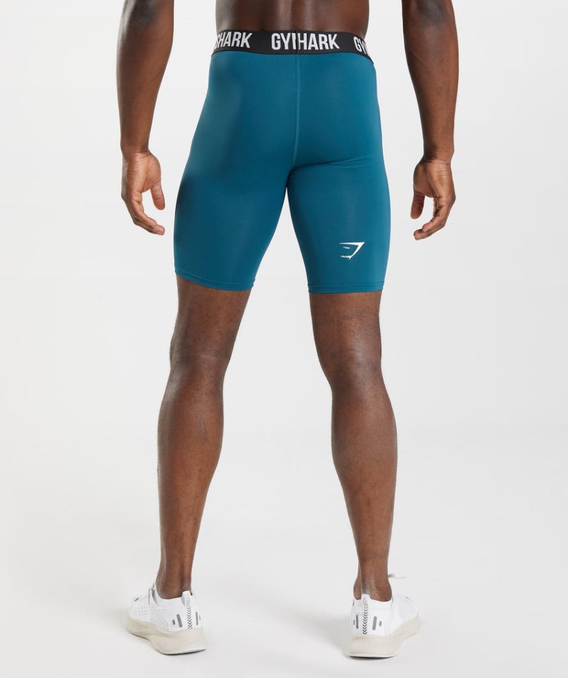 Gymshark Element Baselayer Kurze Hose Herren Blau | AT-52-UIOS