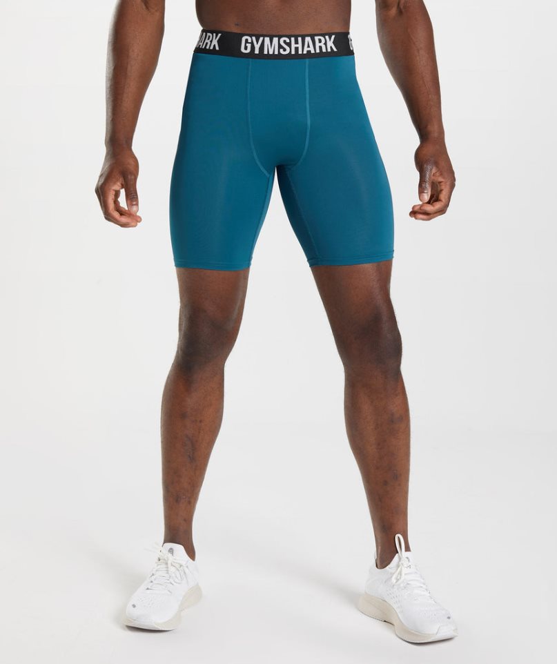 Gymshark Element Baselayer Kurze Hose Herren Blau | AT-52-UIOS